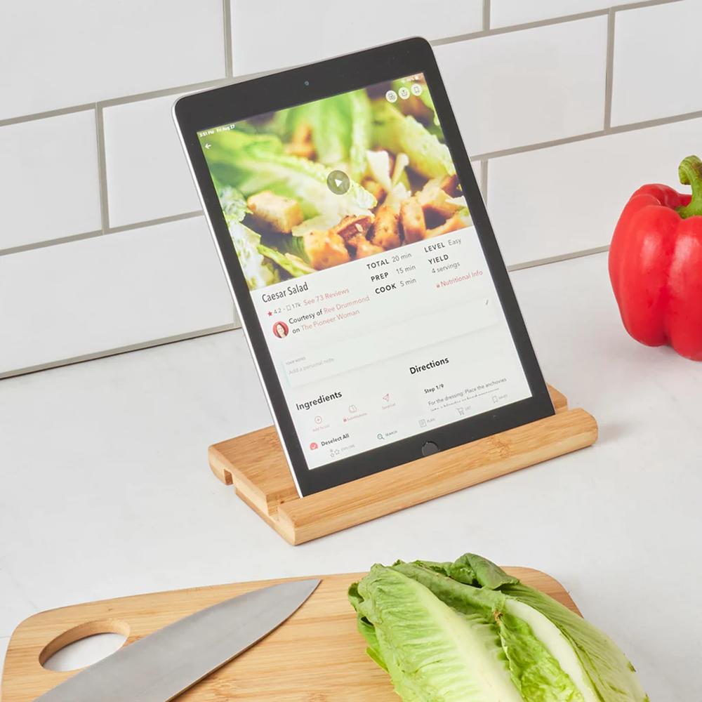 Simple Natural Bamboo Tablet Holder by Home Basics
