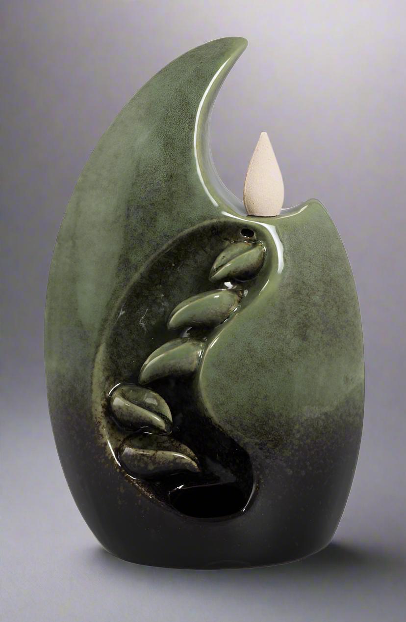 Backflow Incense Burner - Cascading Crescent Moon