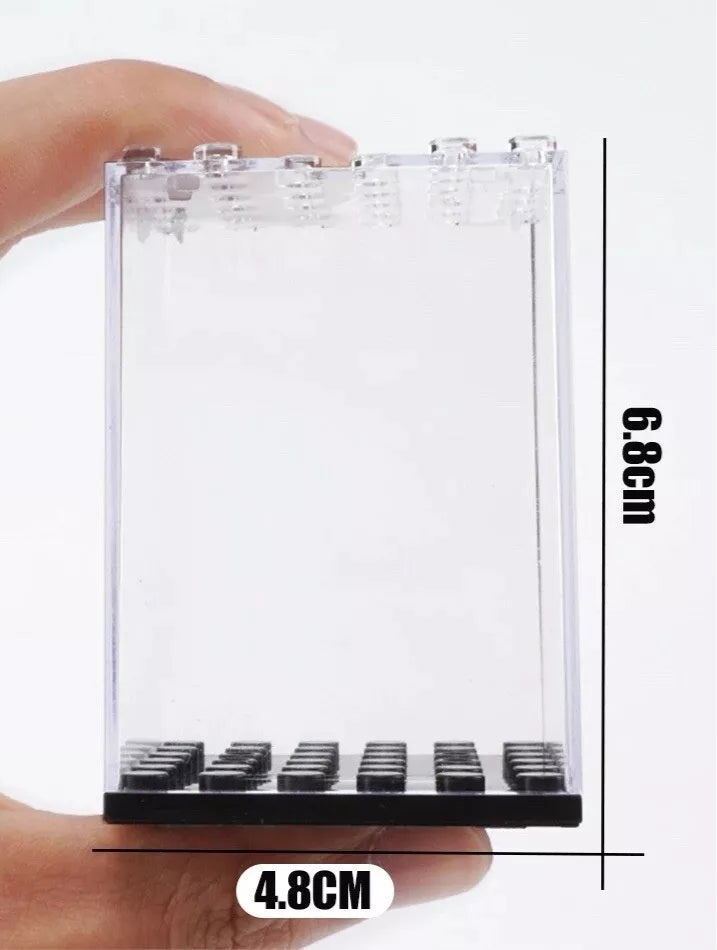 Lego Display Case 7” X 3.5” X 3.9” Stackable Black Base With Clear Stack Top