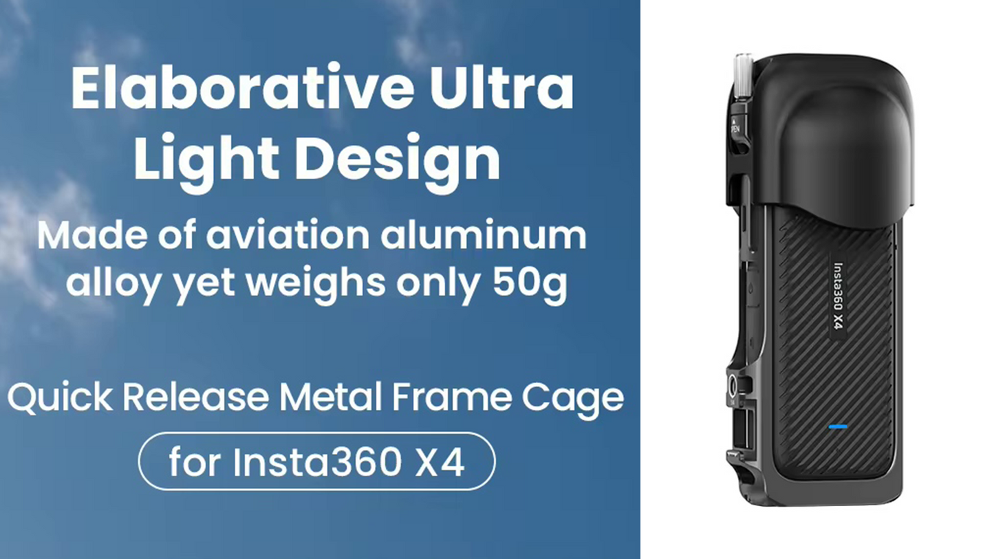 aMagisn Quick Release Metal Frame Cage for Insta360 X4