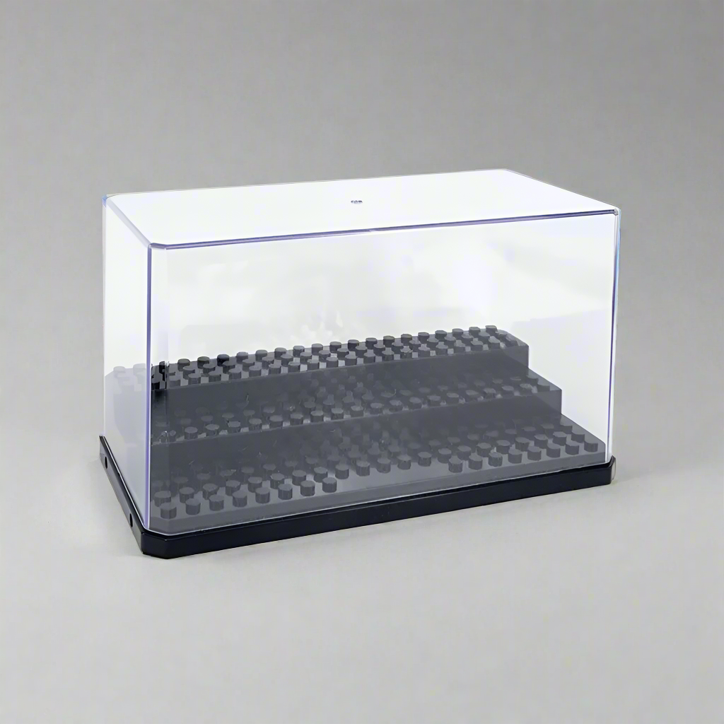 Lego Display Case 7” X 3.5” X 3.9” Stackable Black Base With Clear Stack Top