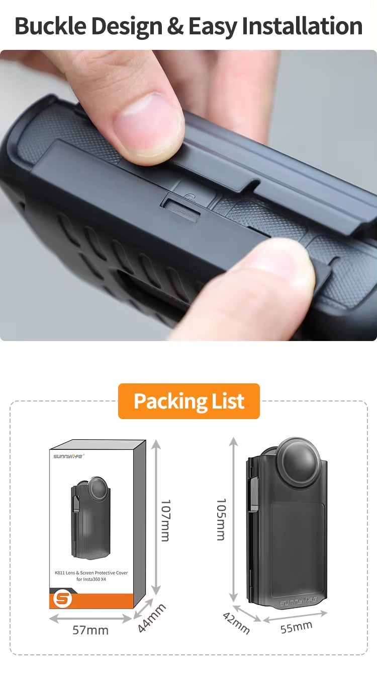 Premium Lens & Screen Protective Case for Insta360 X4 by Sunnylife