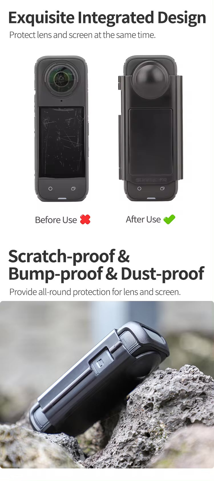 Premium Lens & Screen Protective Case for Insta360 X4 by Sunnylife