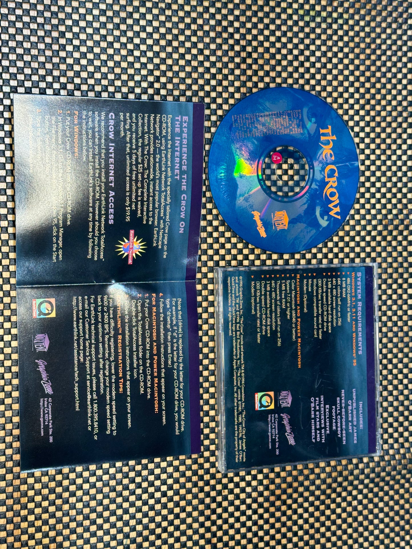 The Crow Interactive Collection CD Vintage circa 1996