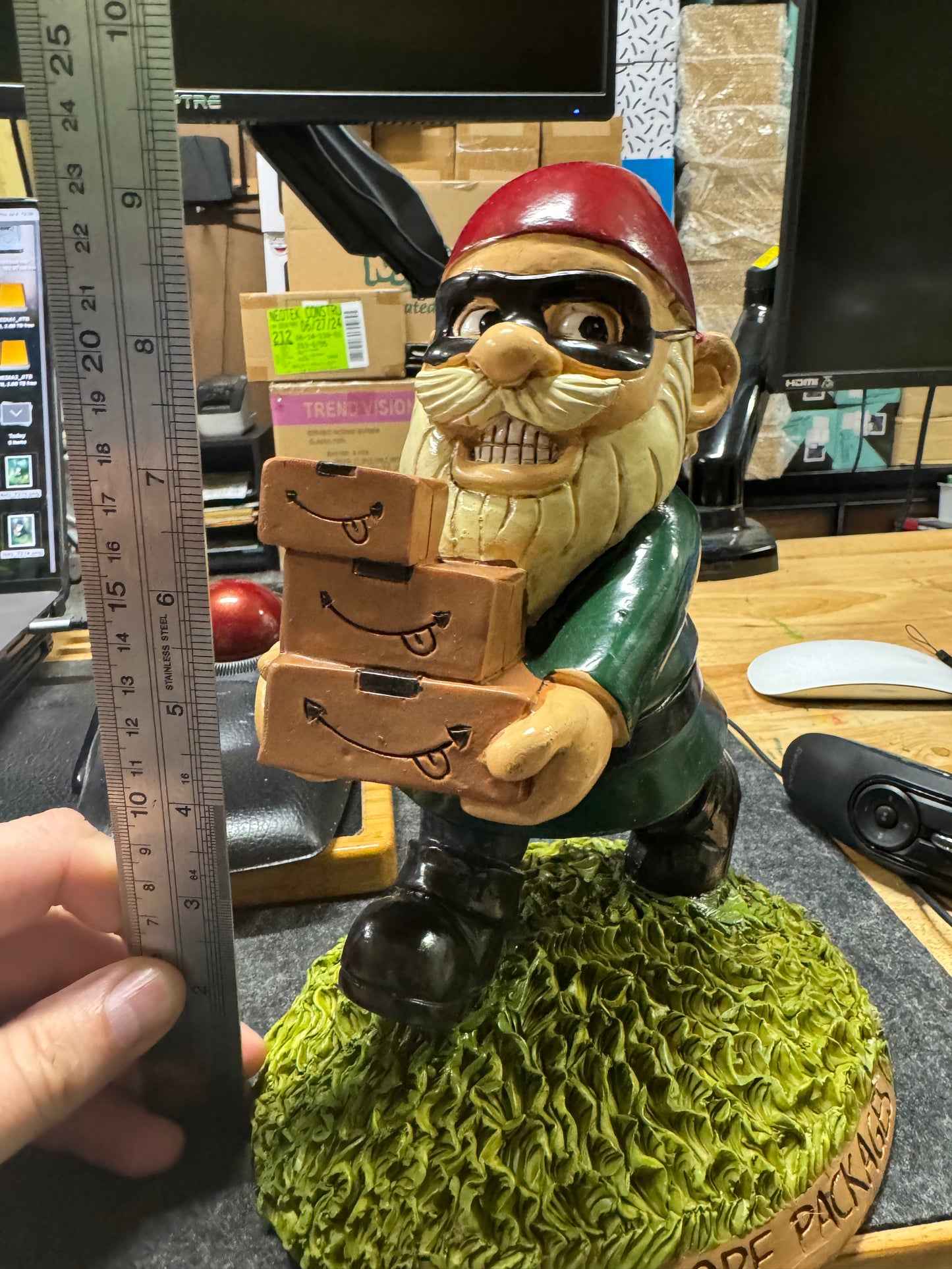 Garden Gnome Hefty 9.5-inch Porch Pirate Garden Gnome Exclusive By Big Mouth Inc