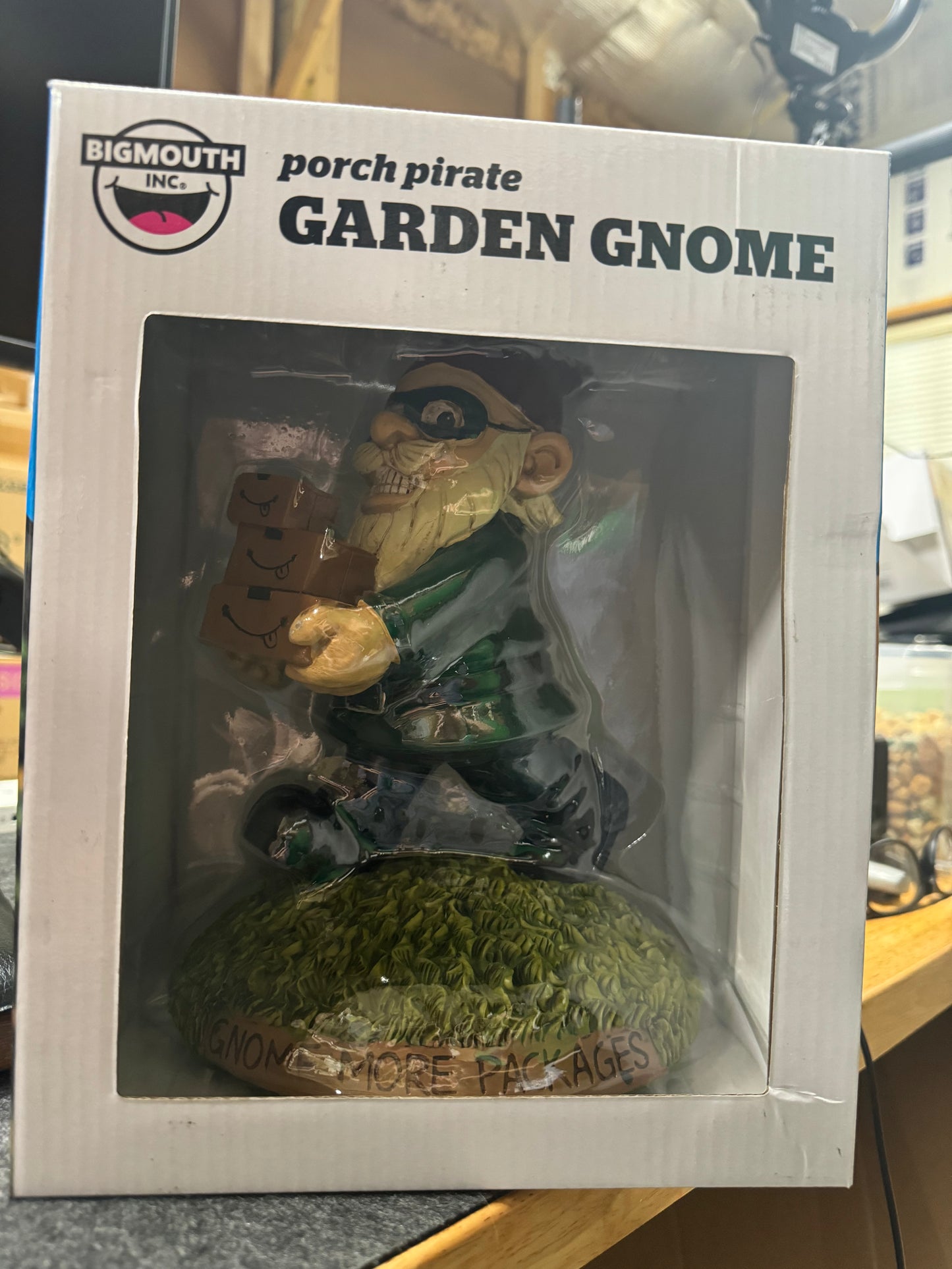 Garden Gnome Hefty 9.5-inch Porch Pirate Garden Gnome Exclusive By Big Mouth Inc
