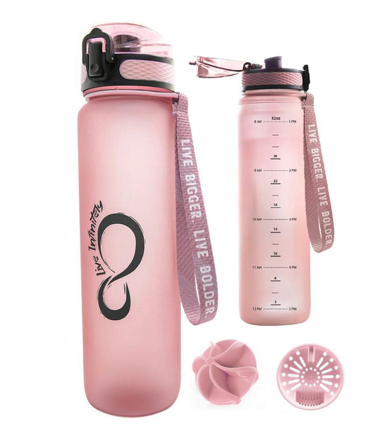 Live Infinitely 34 oz Sports Bottle, Rose, view 2