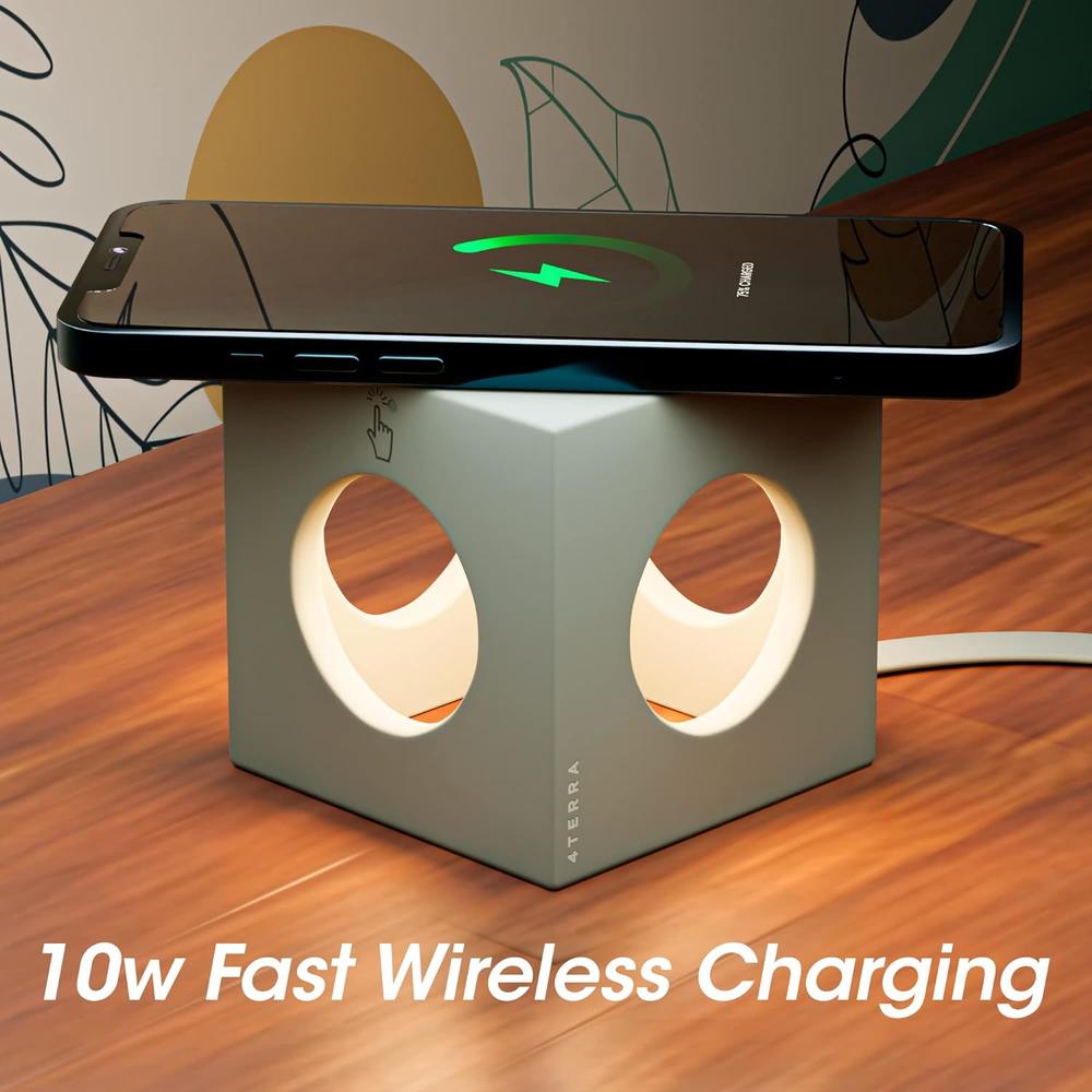 4TERRA Limestone Wireless Charger & Nightlight, view 5