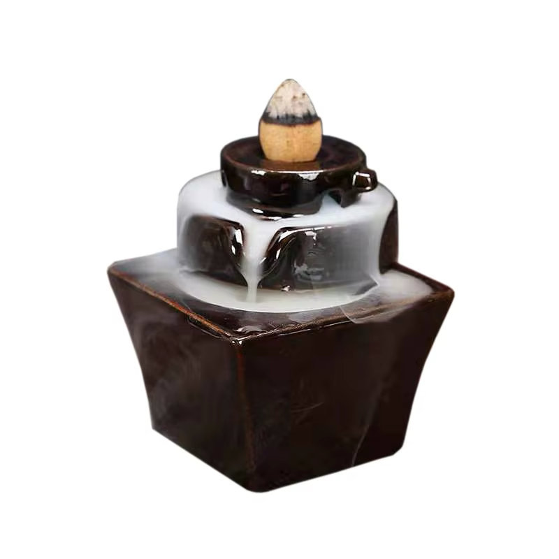 Ebony Lotus backflow incense burner - Studious design
