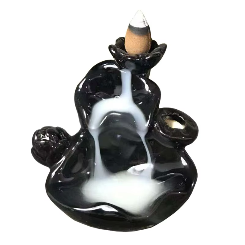 Ebony Lotus backflow incense burner - Tranquility design