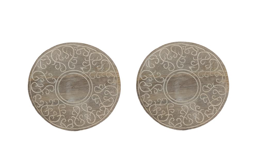 Whitewashed Wooden Trivet 2-Pack