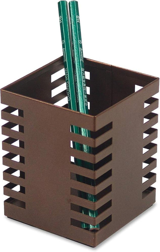 Lorell Stamped Metal Pencil Holder, view 2