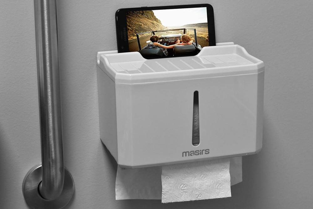 Masirs Wall-Mount Tissue & Toilet Paper Holder, view 7
