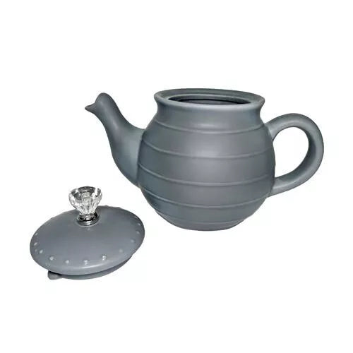 Simple Charm 38 oz Gray Ceramic Teapot, view 2